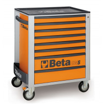 BETA C24S/8-O liikuteltava työkaluvaunu 8:lla laatikolla, oranssi