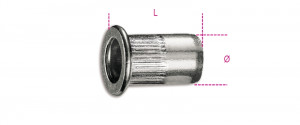 BETA 1742R-AL M4 mutteriniitti, alumiinia, sisäkierteen koko M4, mitat 6x12mm, pakkauksessa 20 kpl